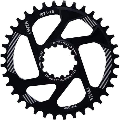 YBEKI Plato de Bicicleta Narrow-Wide 30T-38T | Offset 3mm/6mm | 7075-T6 Aluminio CNC | Compatibilidad SRAM GXP/XX1/X01 | Diseño Eagle Tooth | Anodizado Duradero Negro | Ligero 60-80g para MTB