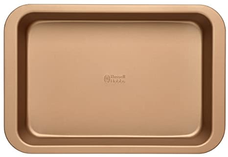 Russell Hobbs RH01689GEU7 Fuente Ligero Para Hornear De La Colección Opulence 36 cm Bandeja De Horno Con Superficie Antiadherente Fácil De Limpiar, Cocinar Con Menos Aceite, Acero Al Carbono, Dorado