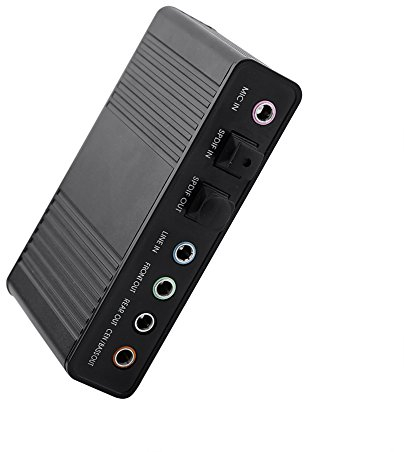 Carte Son Externe USB 2.0 Adaptateur de Son Surround 5.1 6 Canaux, avec Sortie Audio Numérique S/PDIF, pour PC