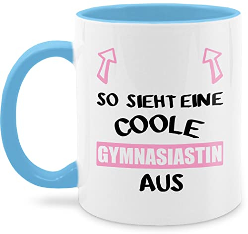 Tasse Tassen 325ml - Einschulung Geschenk Schulanfang - So sieht eine coole Gymnasiastin aus - 325 ml - Hellblau - geschenke zum schulwechsel gymnasium einschultasse schulanfangsgeschenke gymi