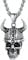 U7 Herren Wikinger Odin Schädel Halskette Edelstahl Totenkopf Anhänger mit 55+5cm Weizenkette Nordische Viking Amulett Hip Hop Rock Kette Cool Geschenk Modeschmuck Accessoire für Männer