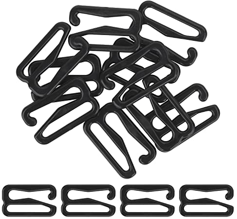 KAM 10 Stück Kunststoff-BH-Träger-Einstellschnallen, Tri-Glide-Schieberschnalle, BH-Haken, verstellbare Verschlüsse für 13B BH-Größe, Dessous-Näh-Clips, Verschlusshaken für Badeanzug, Tops,