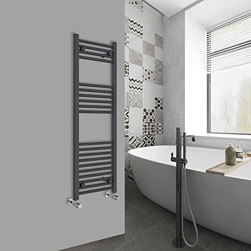 Warmehaus Modern Bathroom Heated Towel Rail Ladder Radiator 1200x400mm Straight for Bathroom Kitchen Anthracite