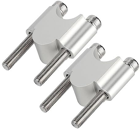Elevador de Manillar de Motocicleta, Elevador de Abrazadera de Manillar, Elevador de Manillar de Aleación de Aluminio Universal 7/8 ''22mm Abrazadera de Elevación de Manillar de (cromo astilla)