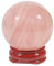 Lovionus89 40mm Heilung Kristallkugel Divination Sphere, Skulptur Home Dekoration Fengshui Bälle mit Holzständer, Rosenquarz