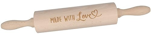 Spruchreif | Nudelholz mit Gravur | Teigroller aus Holz | Backen | Plätzchen | Teigausroller als Backzubehör | Backrolle aus Holz | Teigwalze | Küchenaccessoire
