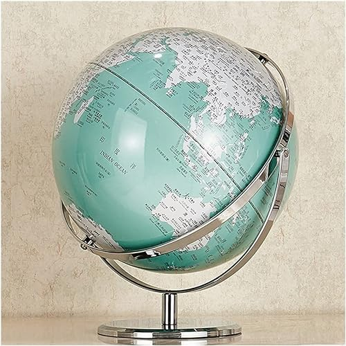 Praktischer 12-Zoll-Weltkugel-Tischglobus mit blauen Ozeanen und Metallständerkarte, großer Globus der Welt für Erwachsene und Kinder, dekorativ für den Innenbereich