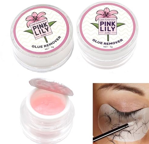 2pcs Eyelash Extension Remover Cream Mild, Professional Eyelash Glue Remover, Eyelash Remover for Extensions, Low Irritation Fast Acting Removing Eyelash Extension Glue Cream,5g*2