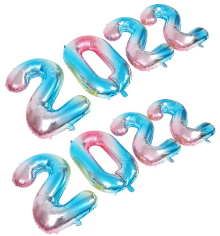 Toyvian 2 Sätze Ballon 2022 Neujahrsparty Partydekorationen Für Das Neue Jahr Farbverlaufsballon Folienballon Für Das Neue Jahr 2022 Partydekoration Partybedarf Aluminiumfolie Silvester