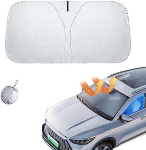 Parasol para Parabrisas Delantero,Cubierta de Parabrisas Plegable,Protección Solar UV para Automóvil Y Protección contra El Calor Solar,Parasol Reflectante para Coche (140x70 cm)