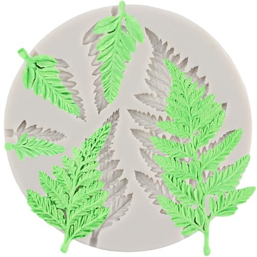 MINFEIDMS Tree Leaf SiliconeMoulds Fern Leaves FondantMoulds Fern Leaf CandyMould for Sugar Cake Decorating Cupcake Topper Chocolate Gum Paste Polymer Clay