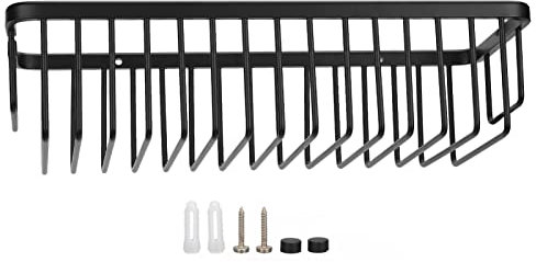 Drahtkorb, Raumorganisation, Aluminium, große Kapazität, Wandhalterung, Wandgewürzregal für Badezimmer, Küche, Schönheitssalon, Schwarz