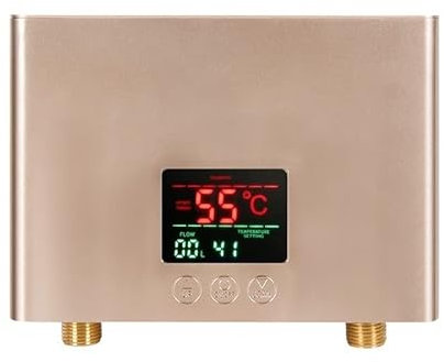 Calentador de agua eléctrico Calentador de agua sin tanque Gas natural Baño Cocina Calentador de agua eléctrico montado en la pared Pantalla LCD de temperatura con control remoto Instalación en interi