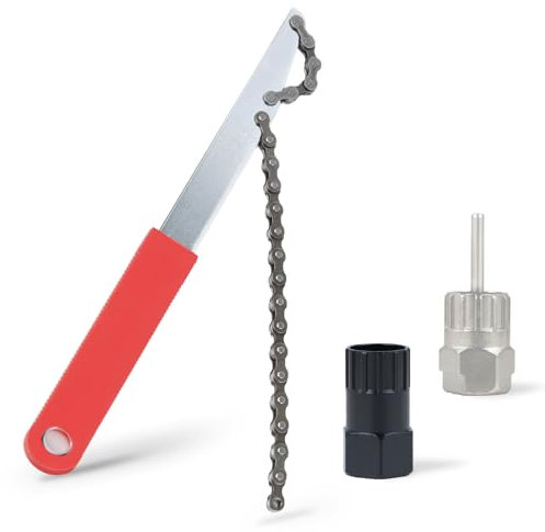 Lrocotanc Fouet à chaîne pour vélo Outil de démontage de pignon avec Outil de déverrouillage de Cassette et Retrait de pignon idéal pour Cassettes et pignons à Vitesses Multiples