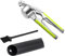 HUATEEN Knoblauchpresse,2 In 1 Edelstahl Knoblauchpresse und Nussknacker,Zerkleinerer Mit Silikon Knoblauchschäler & Reinigungsbürste Zerkleinert Knoblauch Mühelos zum Hacken, Zerkleinern und Schälen