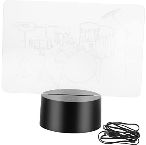 Hemobllo 3d-illusions Nachtlicht Schlagzeug Usb Gesteuert Acryl Kunststoff Led Tischlampe Für Kinder Schlafzimmer Dekoration