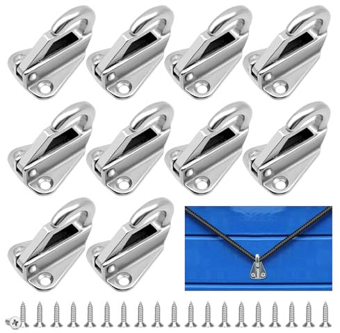 RUNYU 10 STK Planenhaken Anhänger Netzhaken Edelstahl Haken Anhänger Planenbefestigung Federhaken für Anhänger, Bootshaken, Yachtzubehör, Kleiderhaken