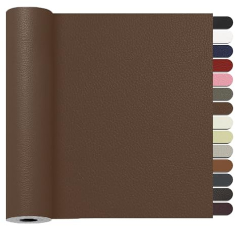 RggEyy Kunstleder Selbstklebend Kaffee, 60x120cm Leder Reparatur Set, Leder Patch, Selbstklebend Lederflicken Leather Repair für Sofa, Möbel, Autositze, Jacken, Handtaschen.