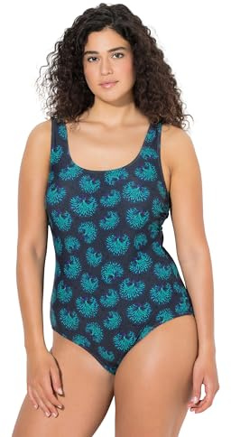 Ulla Popken Damen Badeanzug Graphit 42+