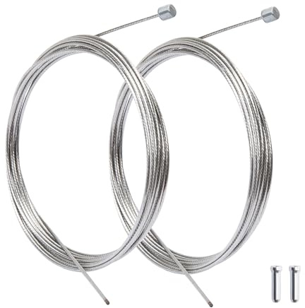 2er Pack Fahrrad Universal Schaltzug Präzisions-Schaltzugset Edelstahl Fahrradkabel (1,2mm x 2100mm) für Rennrad, MTB, Citybike