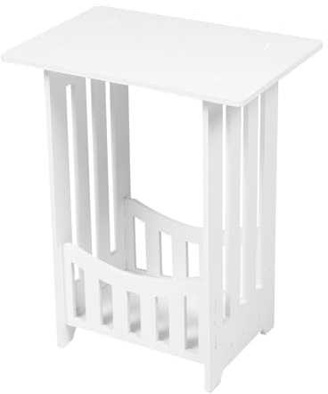 QUMIIRITY Beistelltisch Weiß aus PVC Holz Kunststoffplatte Kleiner Nachttisch für Schlafzimmer und Wohnzimmer Tragfähig für Pflanzen und Tischlampen Minimalistisches Design