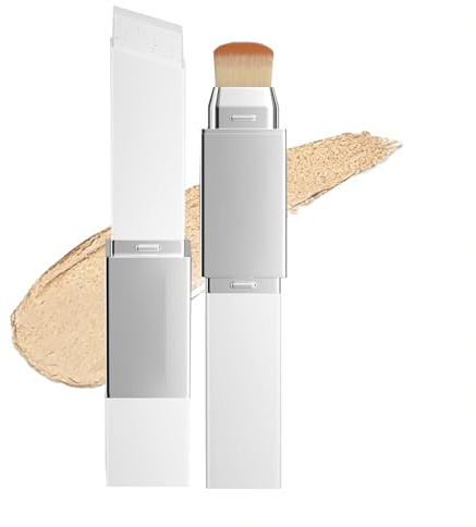 Color Changing Foundation Stick, Facelove Foundation, 2-In-1 Foundation Mit Integriertem Pinsel, Leichtes Natürliches Finish Mit Glow, Feuchtigkeitsspendende Gesichtsfoundation (Natürliche Farbe-B)