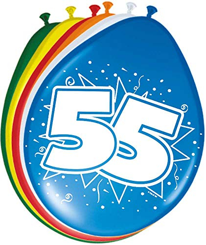 Folat 08226 Geburtstag Ballons 30 cm-8 Stück, Mehrfarbig