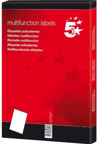5 Star 921395 Etichetta Multiuso, Bianco
