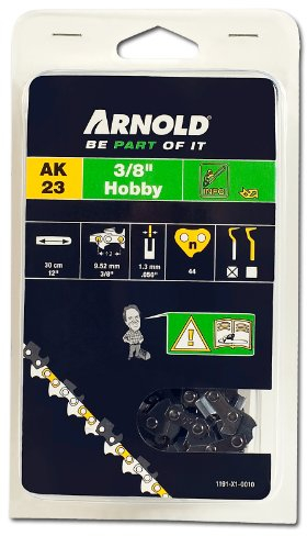 ARNOLD -Sägekette 3/8 Zoll Hobby, 1.3 mm, 44 Treibglieder, 30 cm Schwert; 1191-X1-0010