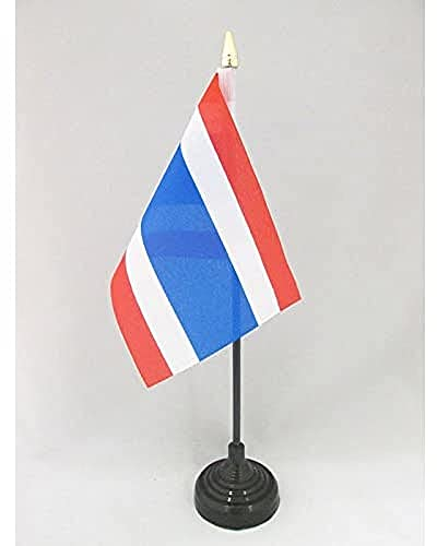 AZ FLAG - Tischflagge Thailand - 15x10 cm Goldene Splitze - Thailändische Tischfahne 10 x 15 Cm - Flaggen