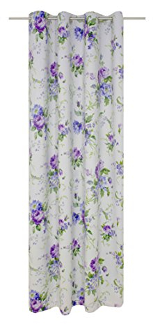 Wirth Vorhang Gardine Blickdicht Montrose, Ösenschal, Farbe: lila, Größe: 150/145 cm (HxB), Einzelschal, Übergardine Türvorhang Kälteschutz Verdunkelungsgardine