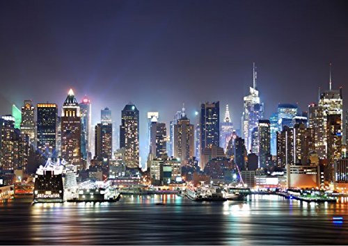 StickersWall New York Skyline Wall Mural Photo Wallpaper Picture Self Adhesive (342cm(W) x 242cm(H)) 1047