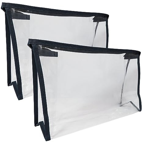 2 x Clear Toiletry Bag ~ Cosmetics PVC Travel Liquids Transparent
