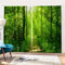 SK Studio 2er Set Verdunklungsvorhang Blickdicht Vorhang Wasserdicht mit Waldlandschaft Baumpfad Blauer Ozean Muster für Schlafzimmer Wohnzimmer Stil 18, 220x180cm