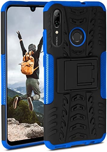 OneFlow Tank Case, Compatible with Huawei P smart 2019, Outdoor Case, Shockproof, Phone Case with Kickstand, Camera and Screen Protector, Mobile Phone Hard Case, Horizon - Blue