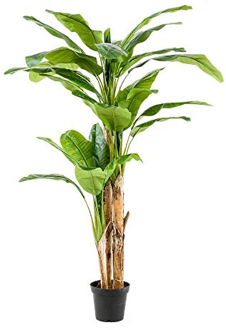 artplants.de Kunst Bananenbaum Bagheera, groß, 210cm - Kunst Bananenbaum - Bananenpflanze Künstlich