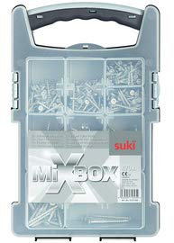 suki. Mixbox Schrauben für Außen, 470 teilig Holzschrauben, Zink-Aluminium-Lamellen-Beschichtung, TX - 1 Stück (6107160)