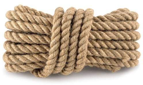 Cuerda de Yute Gruesa Espesor 20 mm - Rollo de Cuerda Yute Manualidades Cuerdas Yute resistante Decorar 10 m