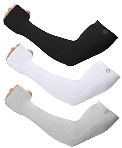 SHINYMOD Arm Sleeves for Men Women UV Protection Cooling Compression Sun Sleeve to Covers Arms for Sports, 3 Pairs
