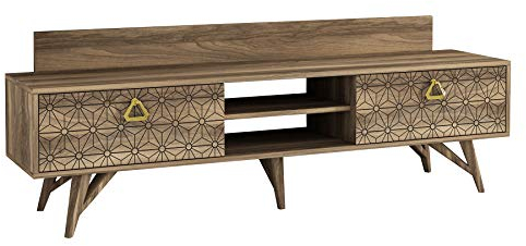 Alphamoebel moebel17 4920 Yakamoz TV Lowboard Fernsehtisch Fernsehschrank Schrank, Walnuss, Wohnzimmer, Holz, Korpus eigenes Design, 180 x 46,6 x 29,5 cm