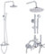 GGStudy Chrom-Regenduschsystem-Set, 2 Knöpfe, Mischen, 20,3 cm, runder Regenduschkopf mit Handbrause, Badezimmer, Dusche, Wasserhahn
