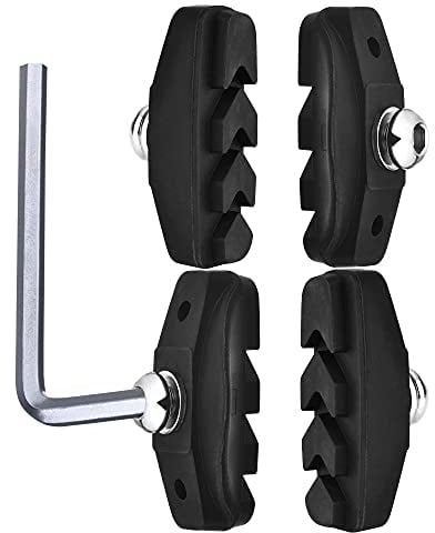 AIISAR Bike Brake Pads 2 Pairs of 50mm - Perfect C Shaped Bicycle Parts, Contemporary Design with Installation Tool Caliper, Nut and Spacer