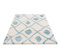 carpet city Teppich Shaggy Hochflor - Ethno-Stil 200x290 cm Blau Creme - Moderne Wohnzimmer-Teppiche