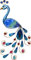Star Trading 482-21 LED-Solar-Wanddeko Peacock Pfau, 6 white LED, ca. 27x52 cm,bunt, Solarpanel, Akku, outdoor, Vierfarb-Karton