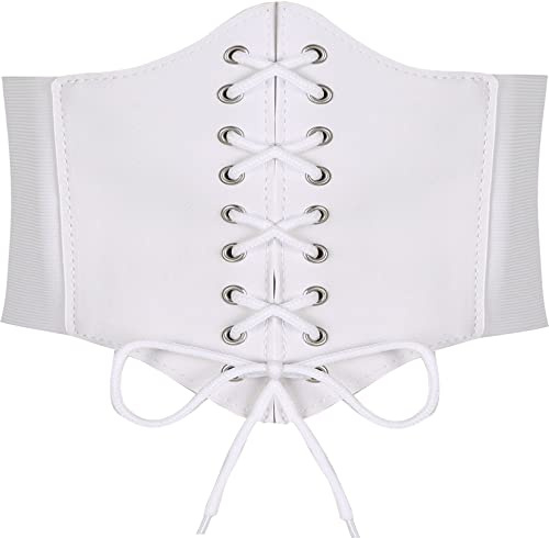 HOEREV Donne Ragazze Elastico Banda Larga Elastico Legato Waspie Corsetto Cintura in Vita