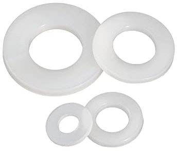 CONPHERON Arandelas de Plástico Arandelas de Nailon Blanco M24×45×3.0 mm,10 pcs