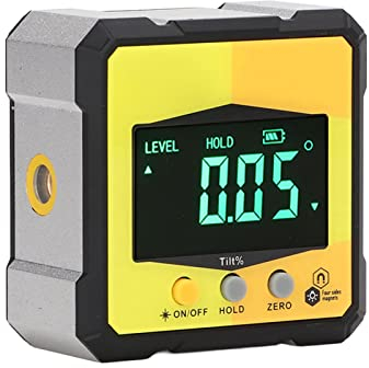Digitaler Winkelmesser, 2-in-1-Mini-Magnet-Winkelmesser mit Elektronischem Laser, LCD-Hintergrundbeleuchtung, Digitaler Neigungswinkelmesser/Winkelmesser für Zimmerei, Gebäude, Automobil, Mauerwerk