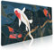 Japanisches Anime-Gaming-Mauspad, XXL, rot-weiß, Koi-Fisch, Kunst, Blau-Gold-Textur, erweiterte große Schreibtischunterlage, rutschfeste Gummiunterseite, genähter Rand, lange Tastatur-Mauspad für PC,