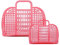 BABANA Jelly Bags – (Set) kleine und große Mutter-Tochter-Jelly-Taschen | Wiederverwendbarer Geschenkkorb, Strandtaschen – (klein, groß) – Rosa