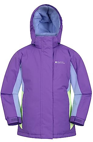 Mountain Warehouse Honey Kids Ski Jacket - Snowproof, Fleece Lined Snow Coat with Hood - Boys and Girls Winter Warm Skiing, Snowboarding & Outdoors Magic Purple Teen Size 13 Years